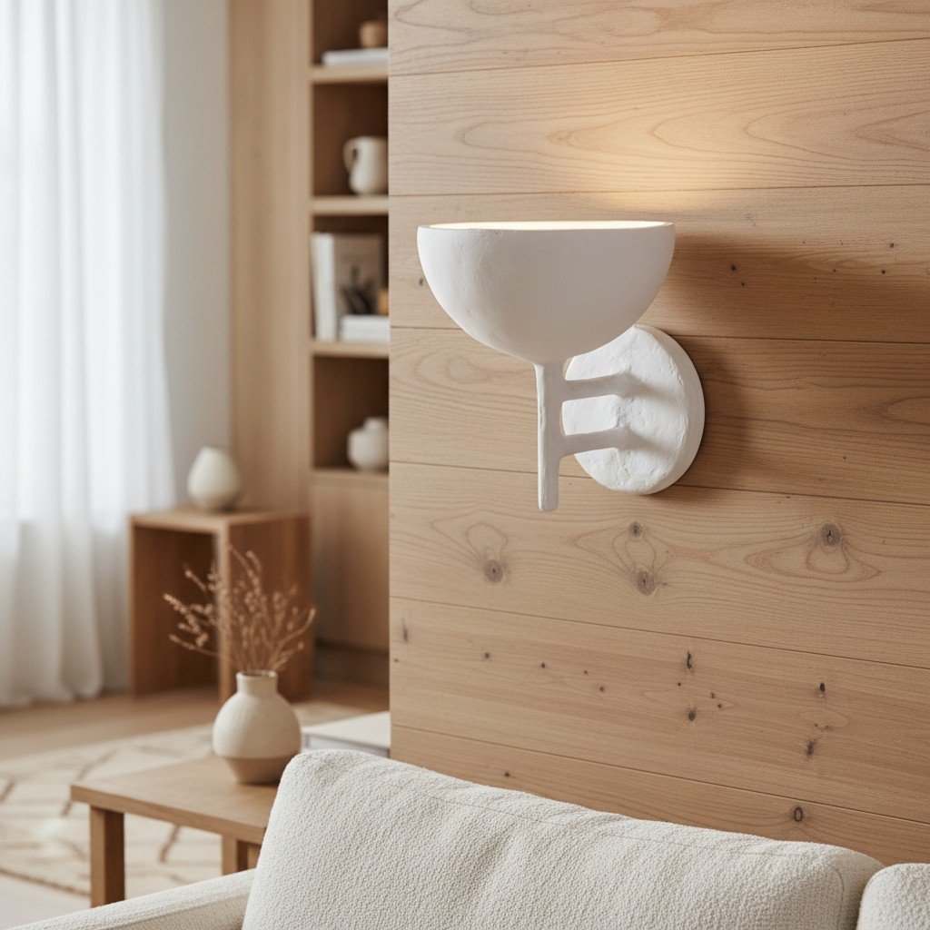 Plara Decorative Wall Lamp – Plaster‑Covered Metal Wall Light Clean Modern Style for Bathroom Vanity & Accent Walls
