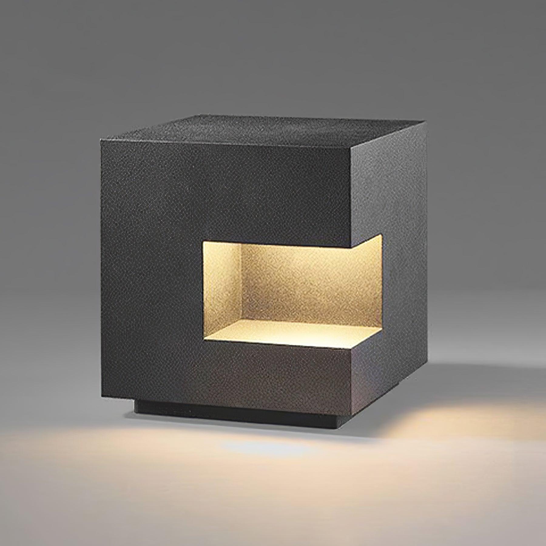 Cube Post Outdoor Light - Cube Outdoor Lamp Great for Courtyards