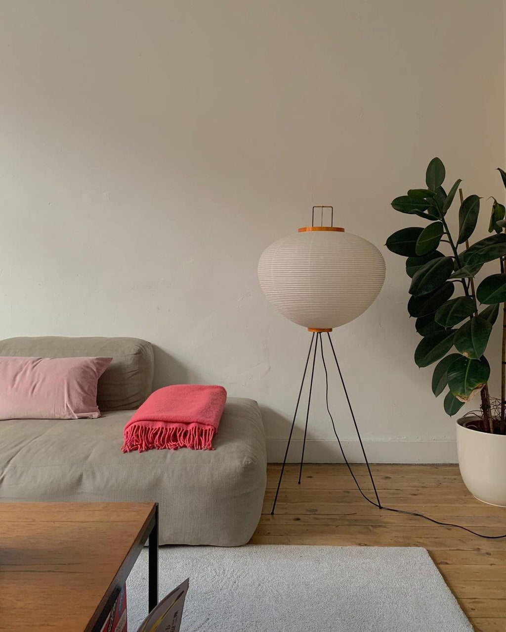 Rice Paper Floor Lamp - Bamboo Frame Soft Light for Living Room