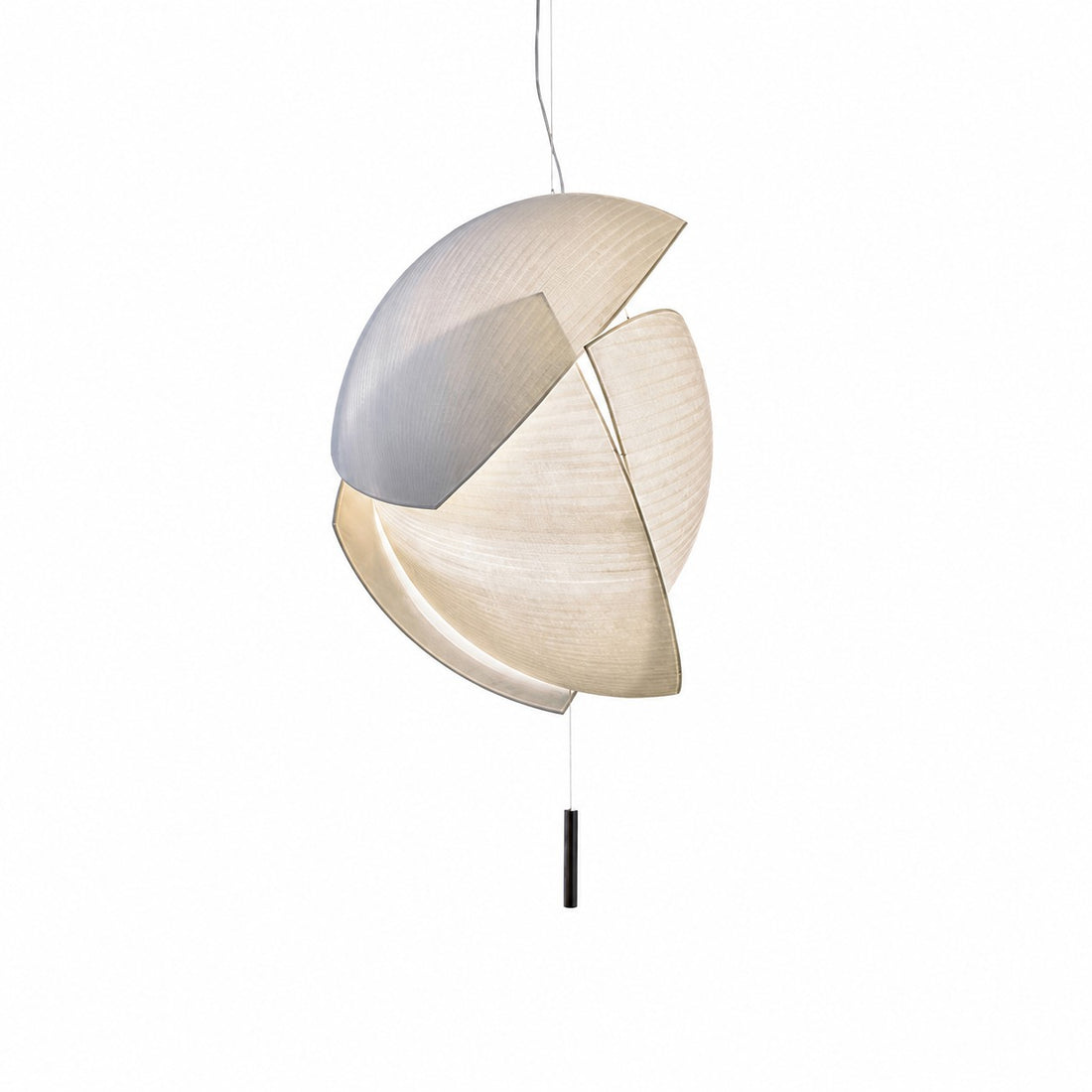 Style A pleated fabric pendant light full view