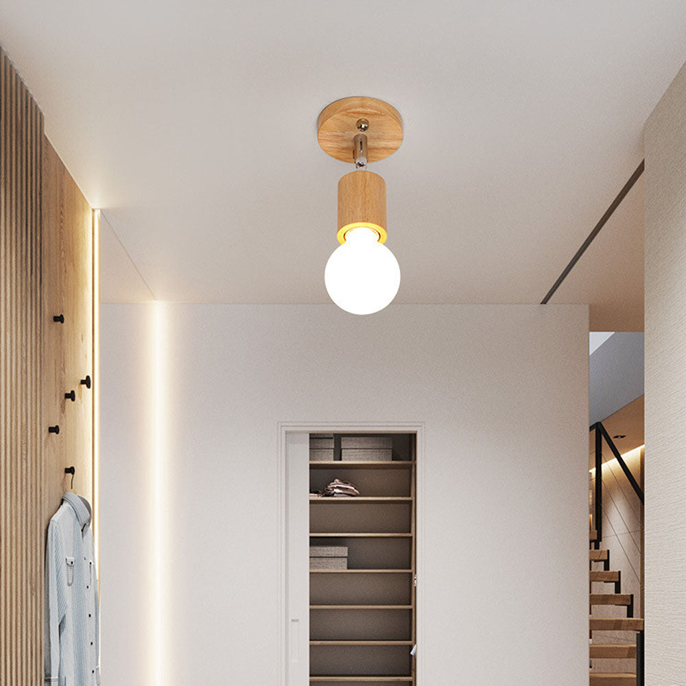 Nordic Track Lighting - Rotate Spotlight Wood Accent Modern