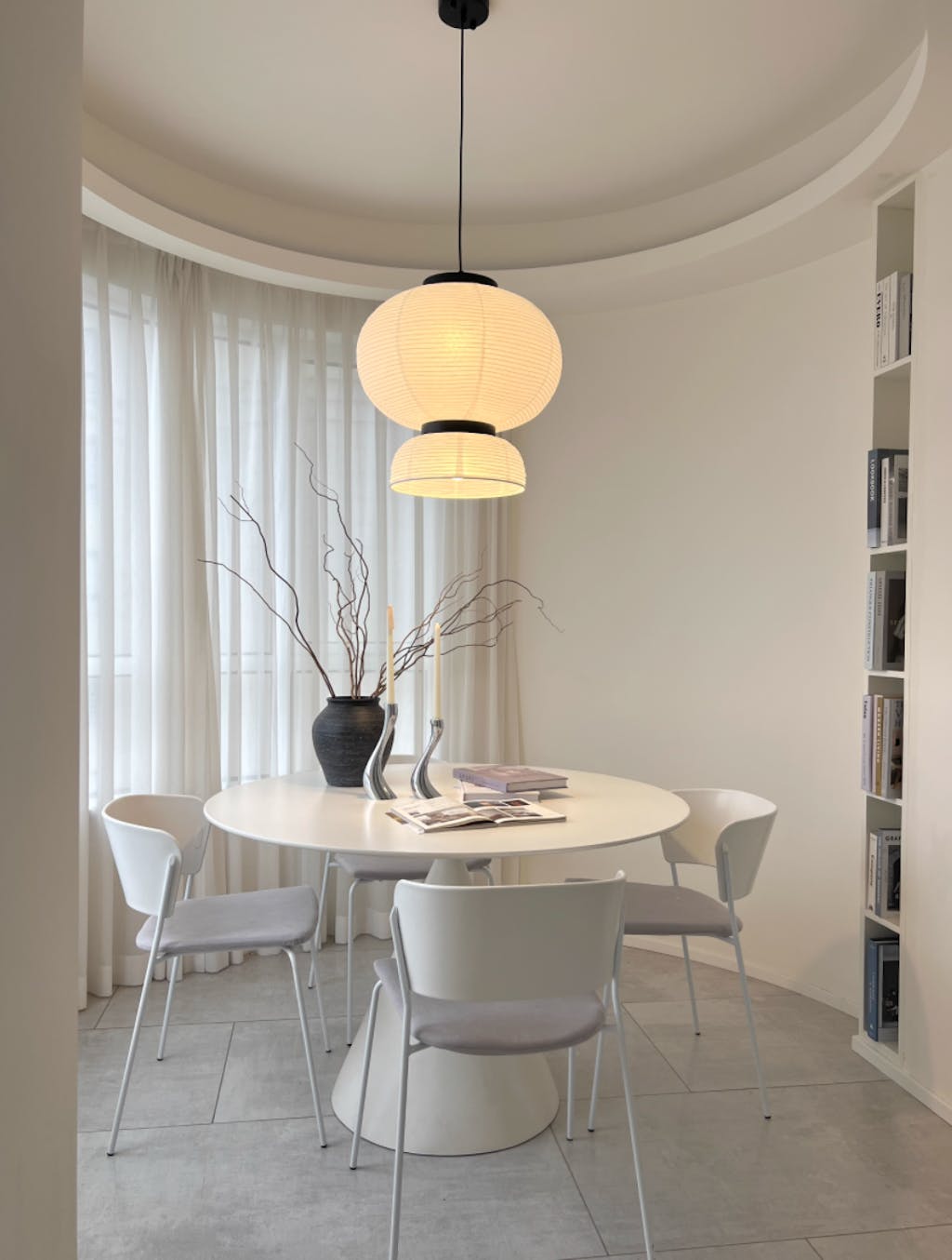 Rounded Layered Paper Plug-In Pendant