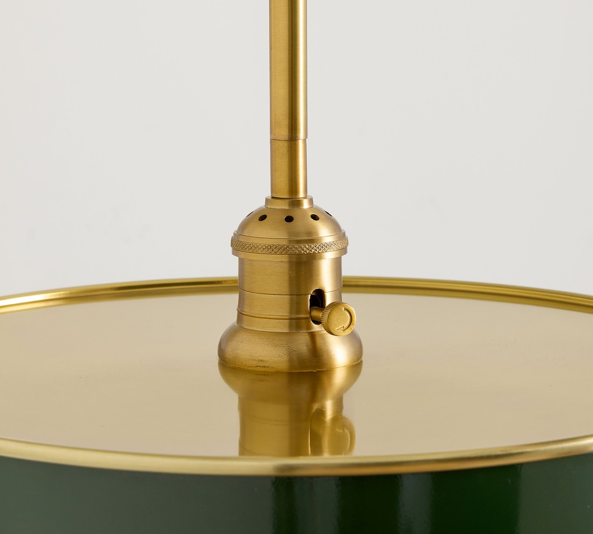 Forvara Rustic Metal Pendant Light - Brass Drum Lamp for Kitchen Island