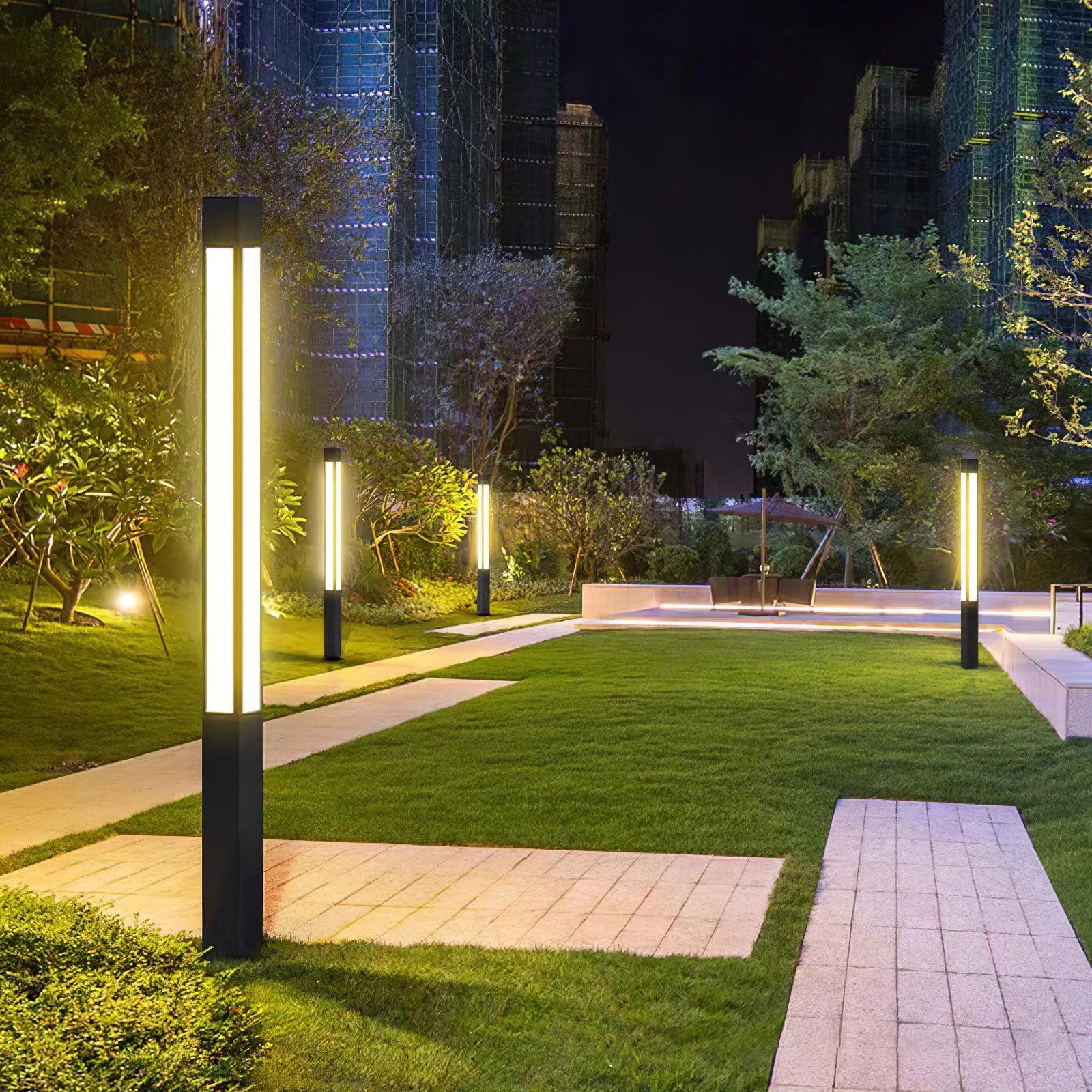 Modern Pole Outdoor Light - Geometric Post Garden Street Lamp