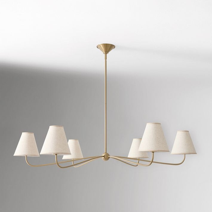 Fibura Metal Modern Linen Shade Linear Chandelier - Clean Lines