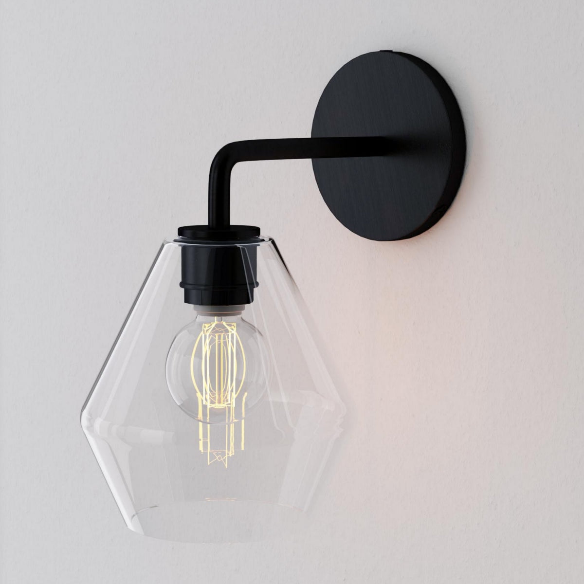 Merin Sculptural Milk Glass Geometric Wall Lamp