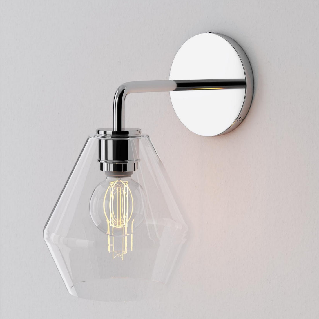 Merin Sculptural Milk Glass Geometric Wall Lamp