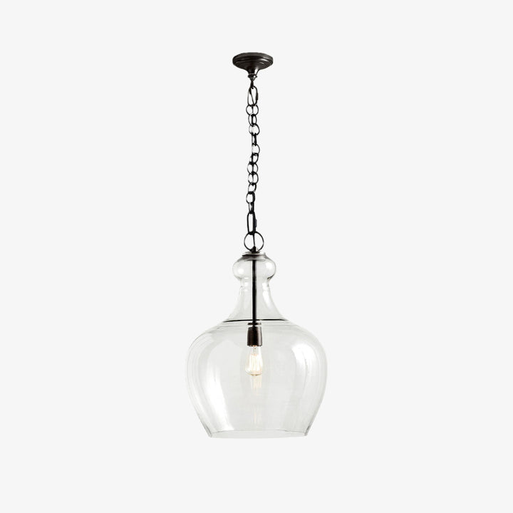 Lirra Hand Blown Glass Hanging Light – Industrial Style for Living Rooms and Entryways U11