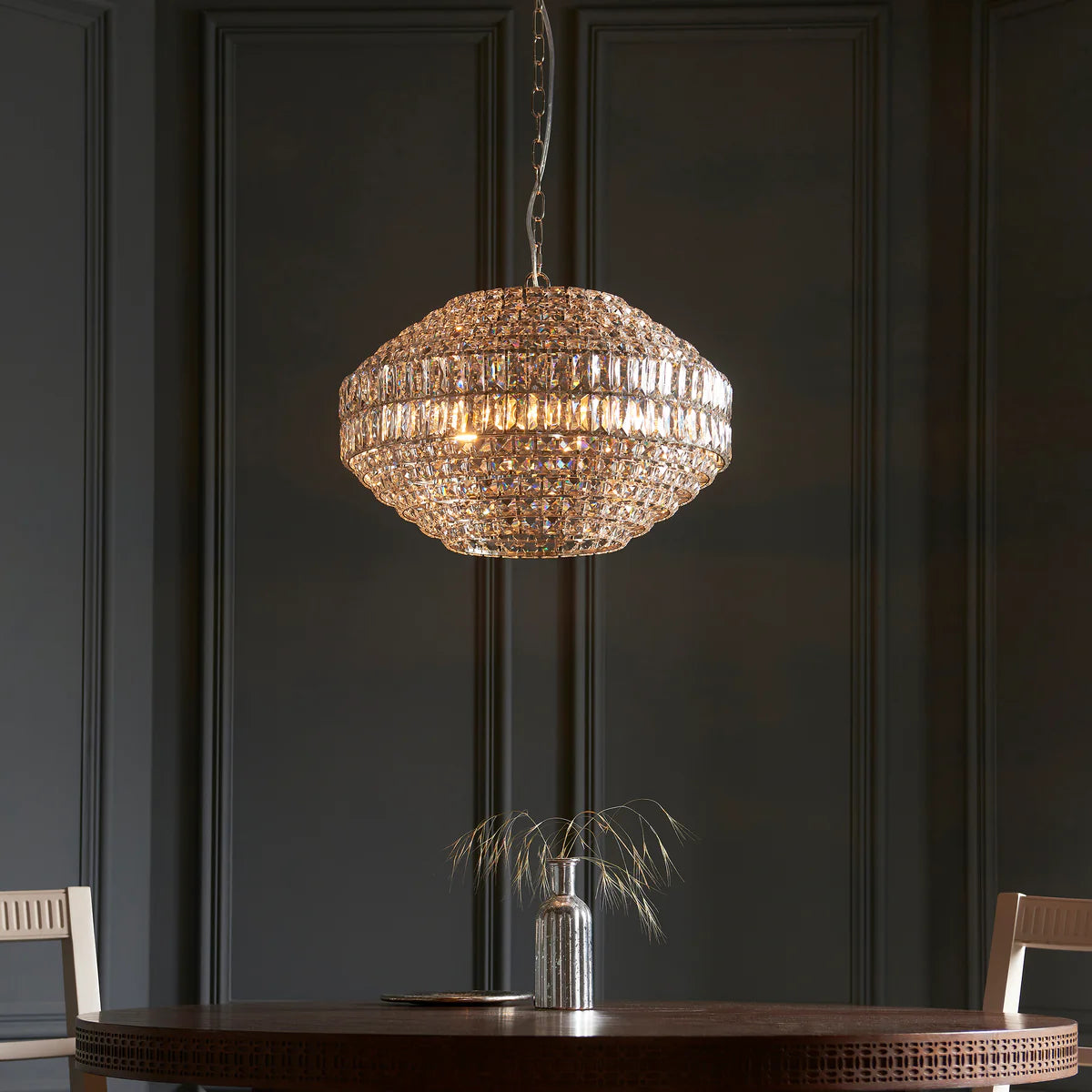 Virelis Style Luxe Crystal Pendant Light – Ambient Lighting for Kitchens & Hospitality Spaces