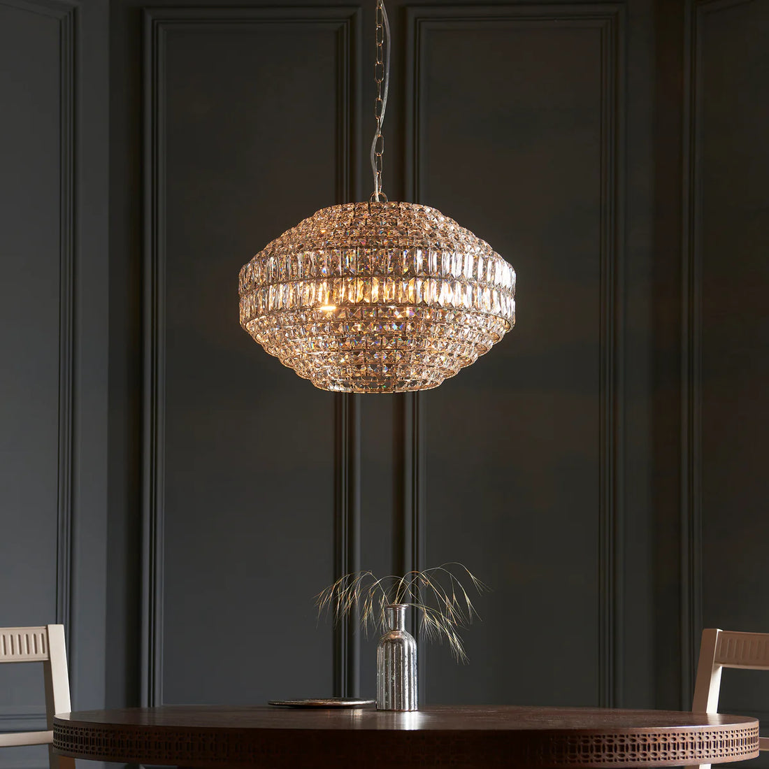 Virelis Style Luxe Crystal Pendant Light – Ambient Lighting for Kitchens & Hospitality Spaces