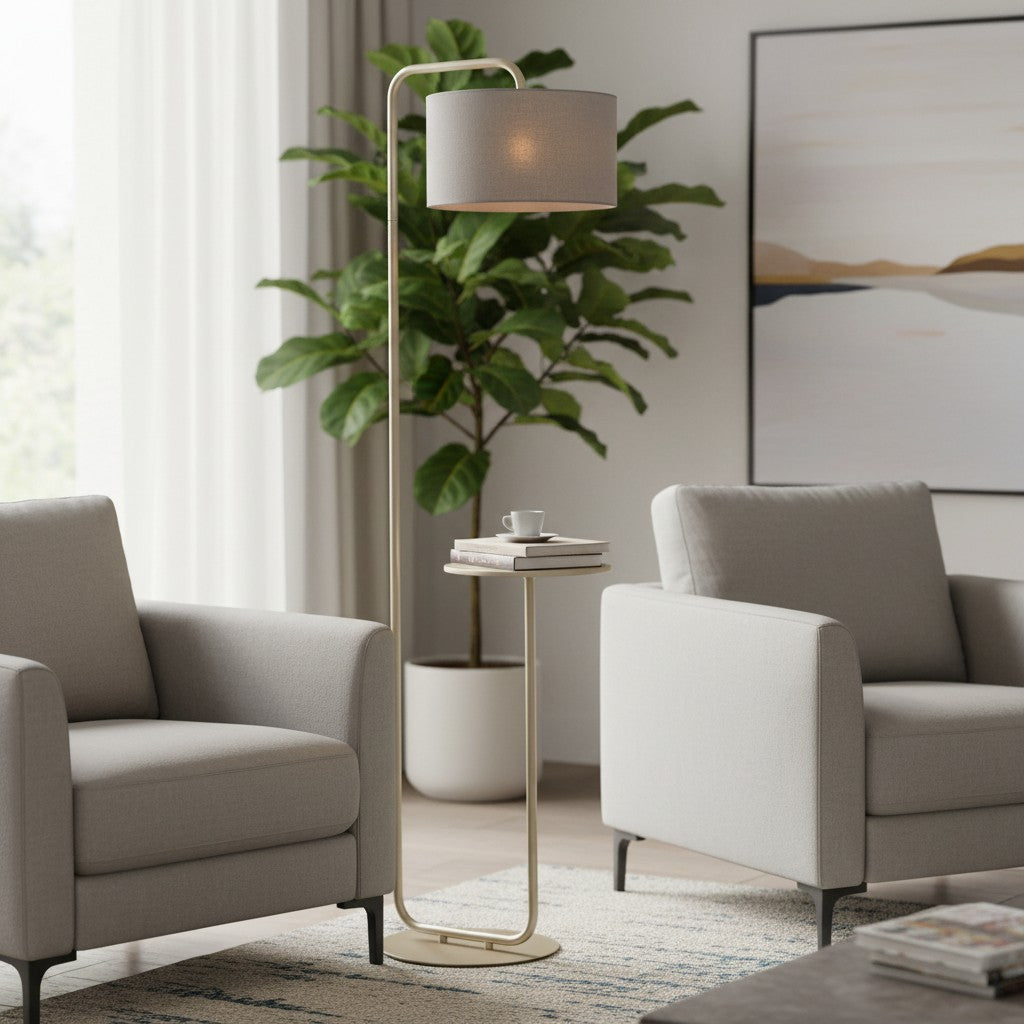 Lirra Multi-Functional Floor Lamp with Table-Top Design – Stylish Standing Lamp for Living Areas