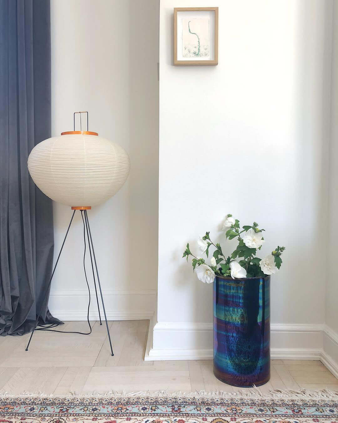 Rice Paper Floor Lamp - Bamboo Frame Soft Light for Living Room
