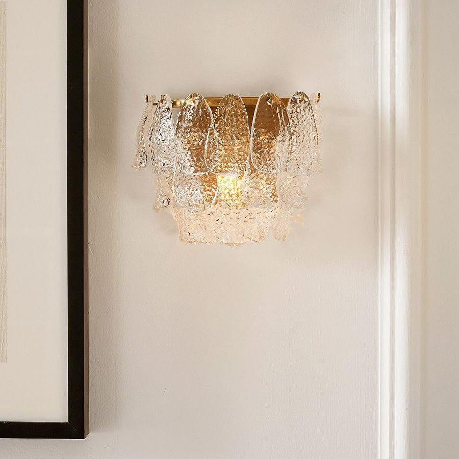 Lumvey Tiered Glass Sconce — Art Deco Wall Light for Bathroom and Hallway