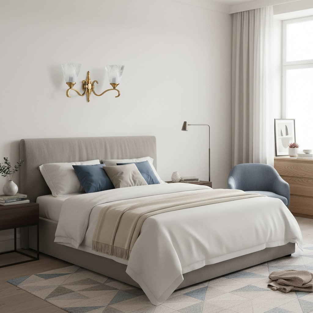 Lunetal Doppelwandleuchte – Vintage-Metallglas für Flur und Schlafzimmer