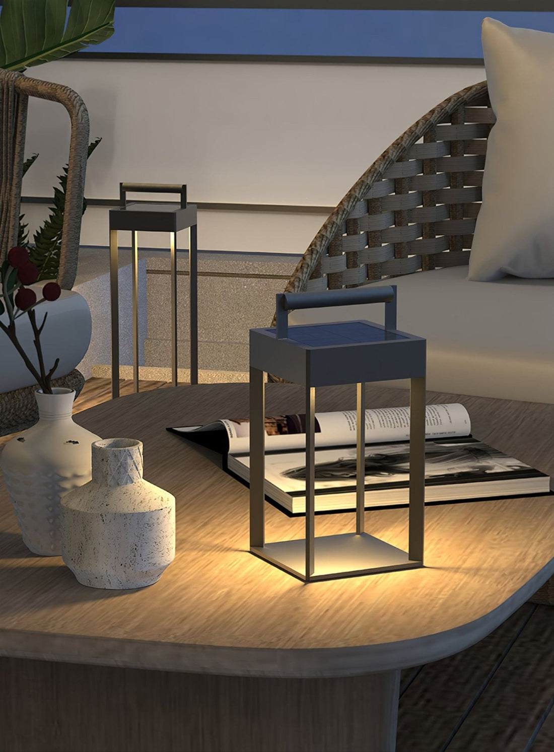 Solarlaterne Außenlampe - Geometrisches LED-Licht für Garten &amp; Terrasse
