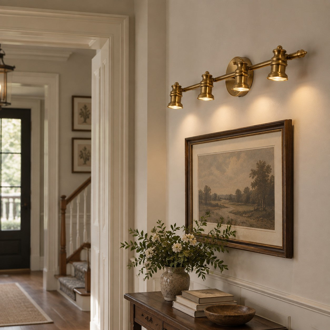 Aurelia Brushed Brass Adjustable Vanity Wall Light