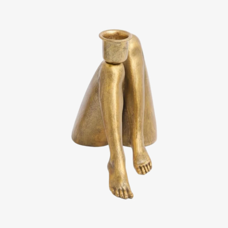 Kickra Leg-Inspired Candle Holder - Sculptural Resin Holder for Dining Room U22