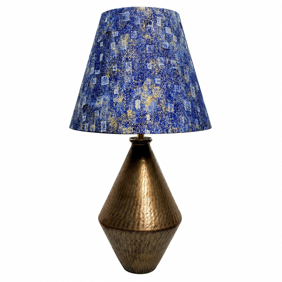 Gilt Blue Fabric Ceramic Table Lamp
