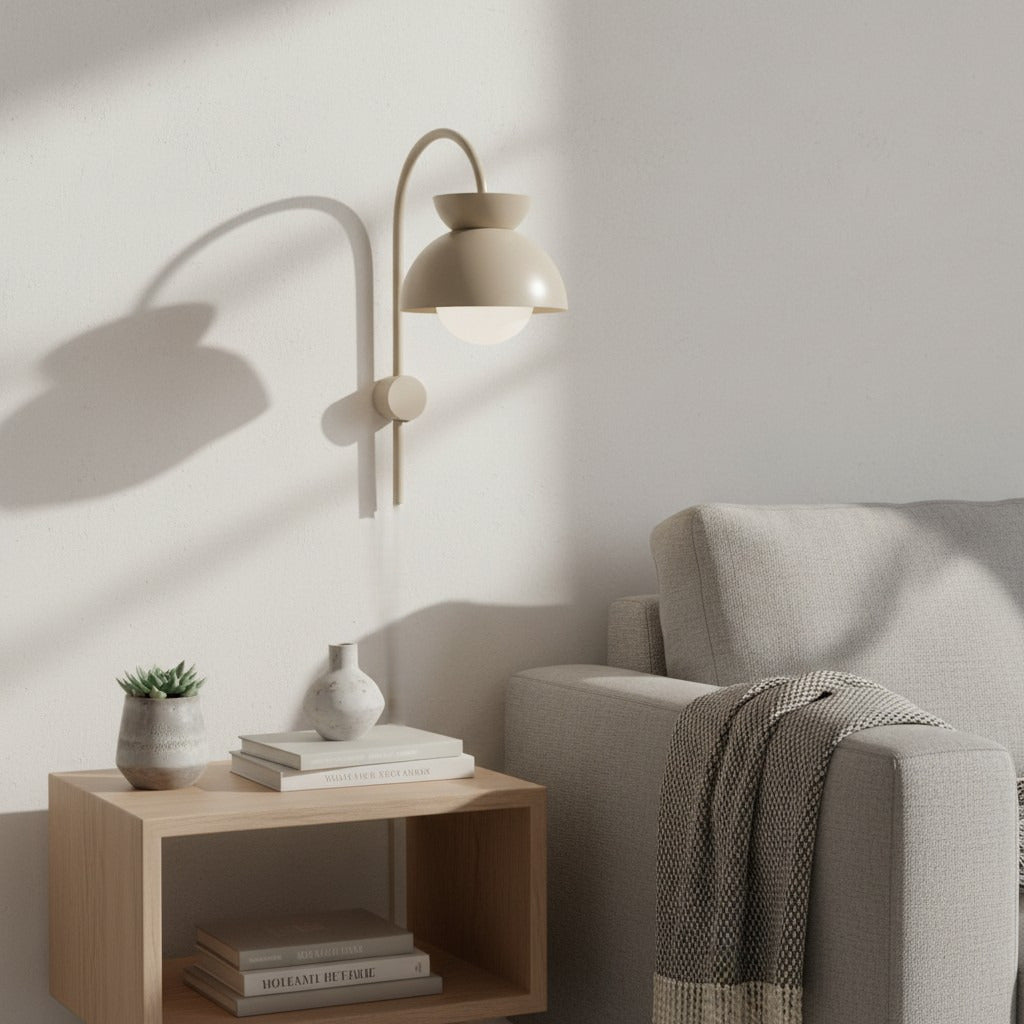 Aurelia Wall Lamp with Tiered Dome Design in Modern Metal for Bedroom or Hallway