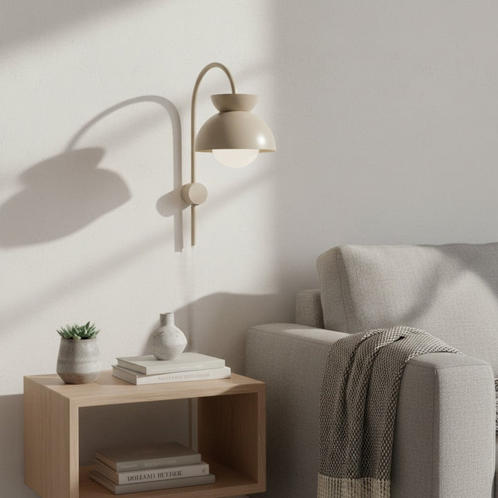 Aurelia Wall Lamp with Tiered Dome Design in Modern Metal for Bedroom or Hallway