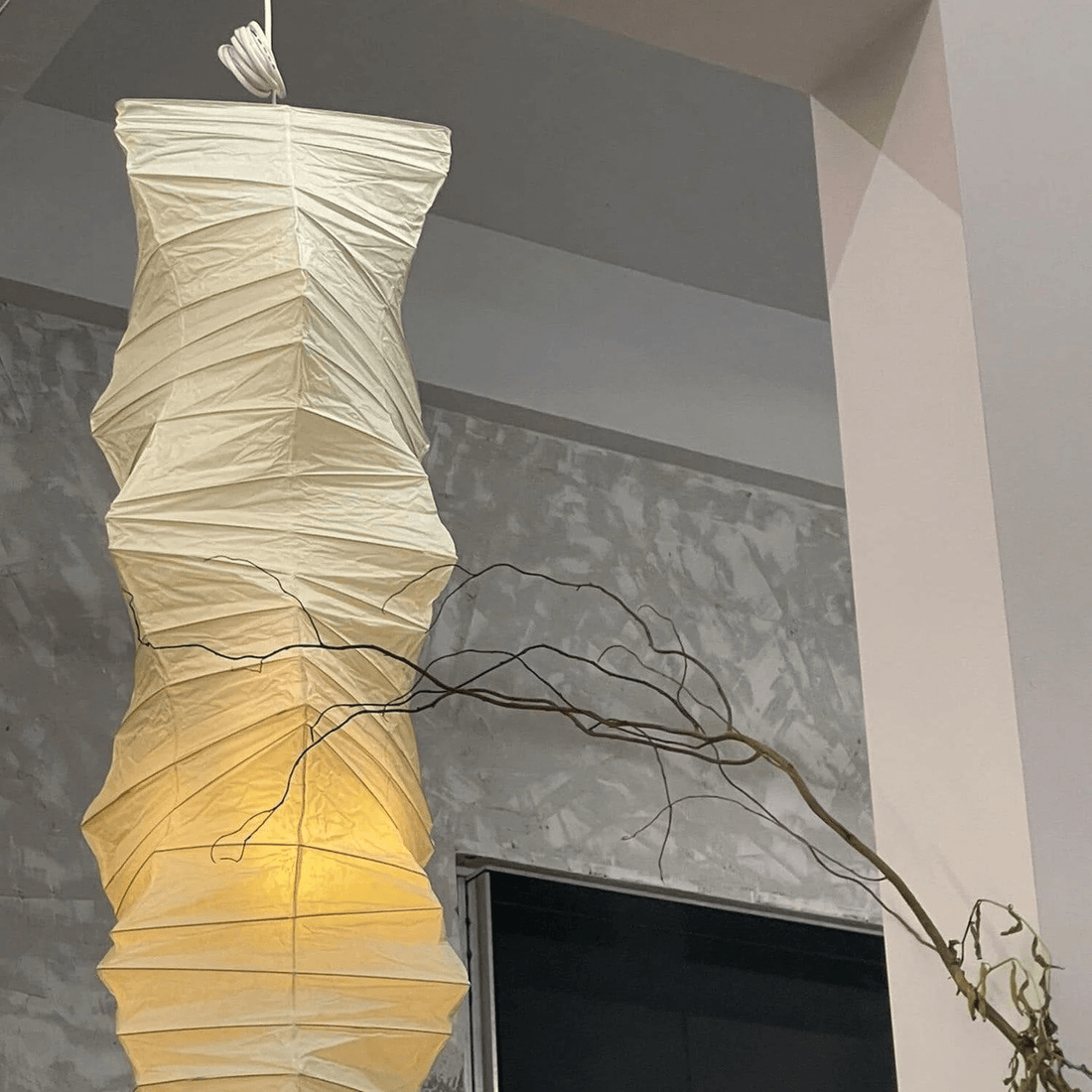 Washi-Papier-Pendelleuchte – runder Schirm für gemütliche, moderne Innenräume