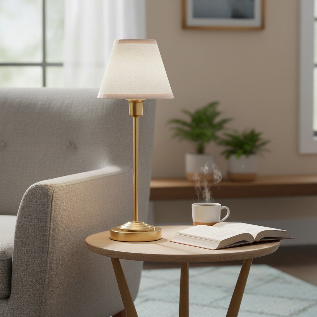 Bronzuno Textured Fabric Desk Lamp – Modern Metal Base Lighting for Offices or Lounges