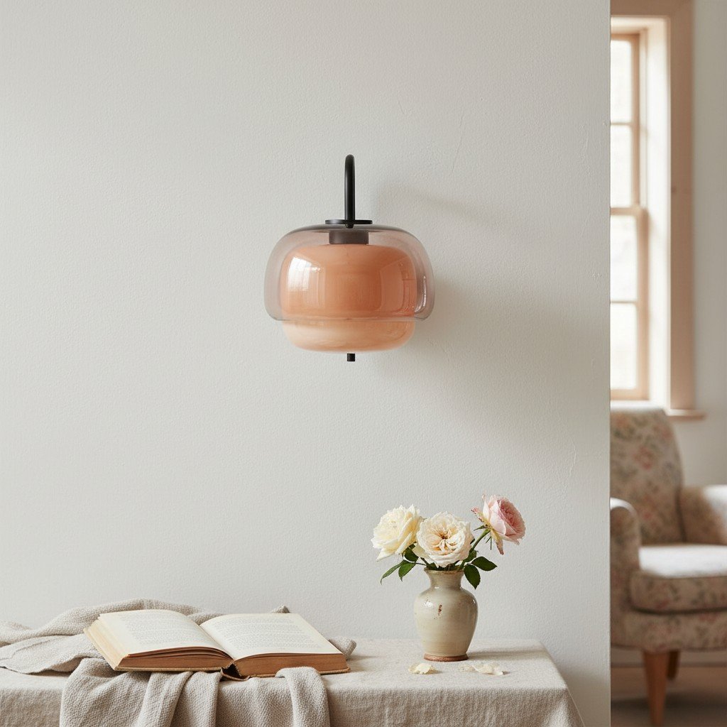 Clinco Farbige moderne Vintage-Glas-Wandlampe – Sanftes Pilz-Glühen