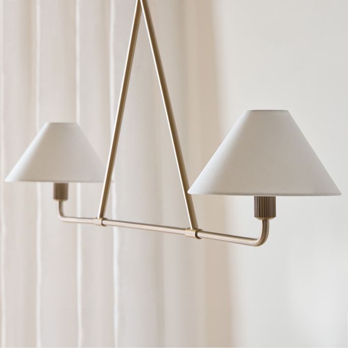 Diora Chandelier - Modern Metal Fixture with Linen Shades