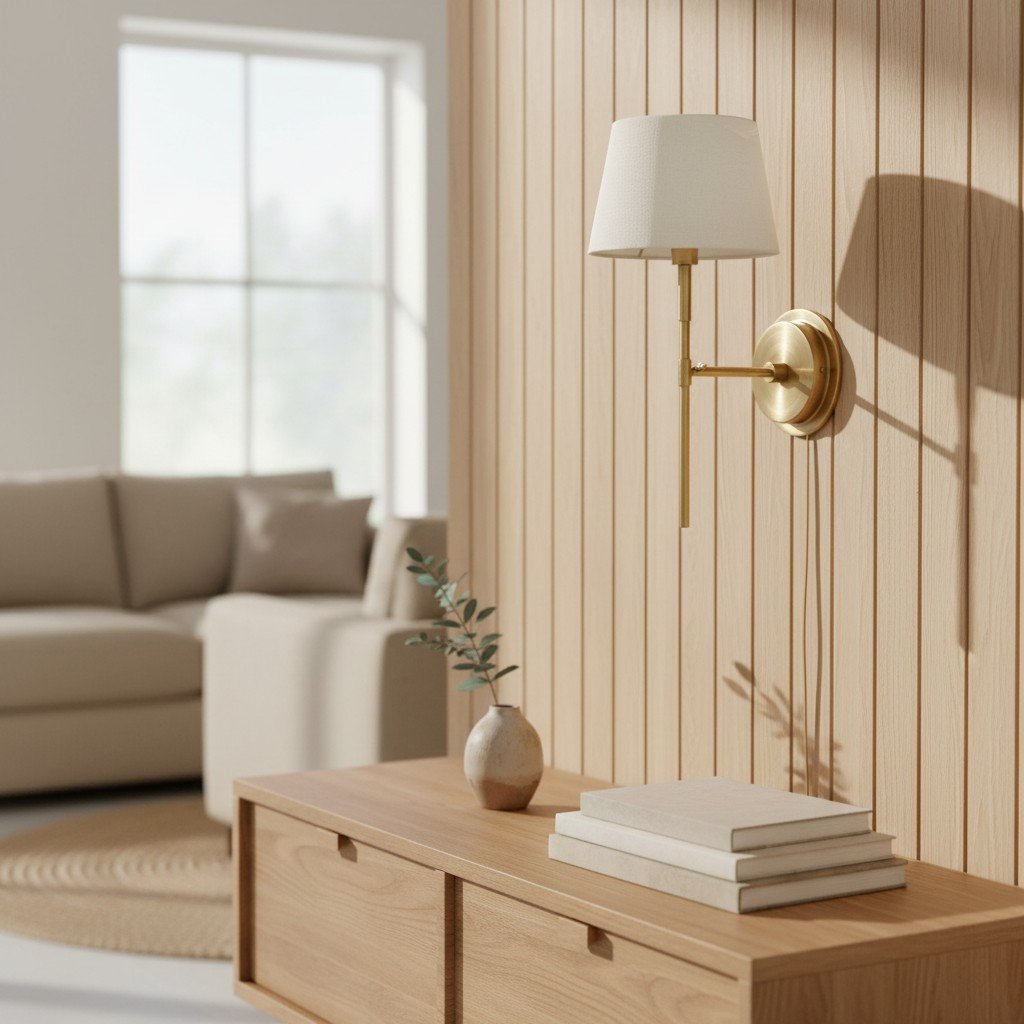 Cremaris Metal Wall Light with Fabric Shade - Timeless Sconce for Interior Lighting