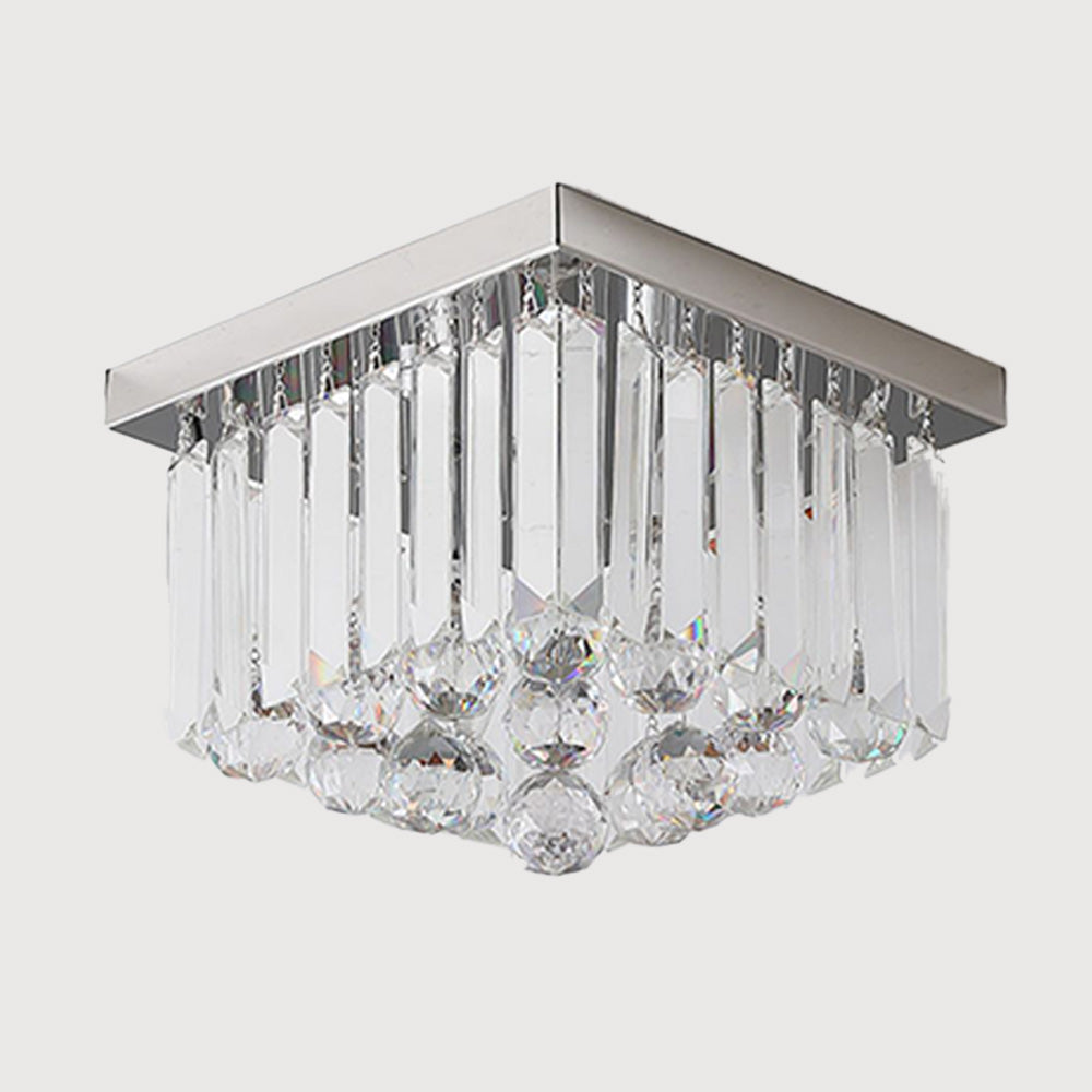 Luxury Crystal Ceiling Light - Modern Square Fixture for Living Room