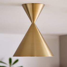 Brivana Metal Semi-Flush Ceiling Light - Modern Cone Lamp for Hallway