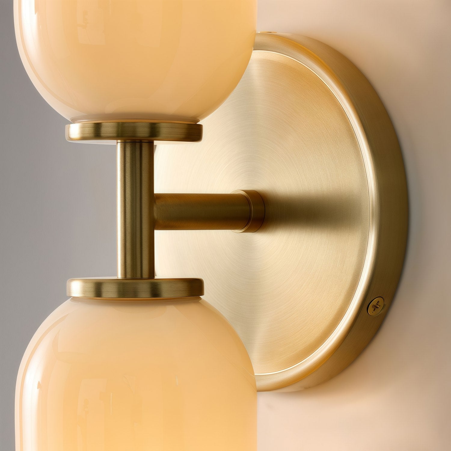 Vega Glass 2 Light Wall Sconce with Champagne Glass Shades - Modern Metal Frame Wall Light for Bathroom & Hallway
