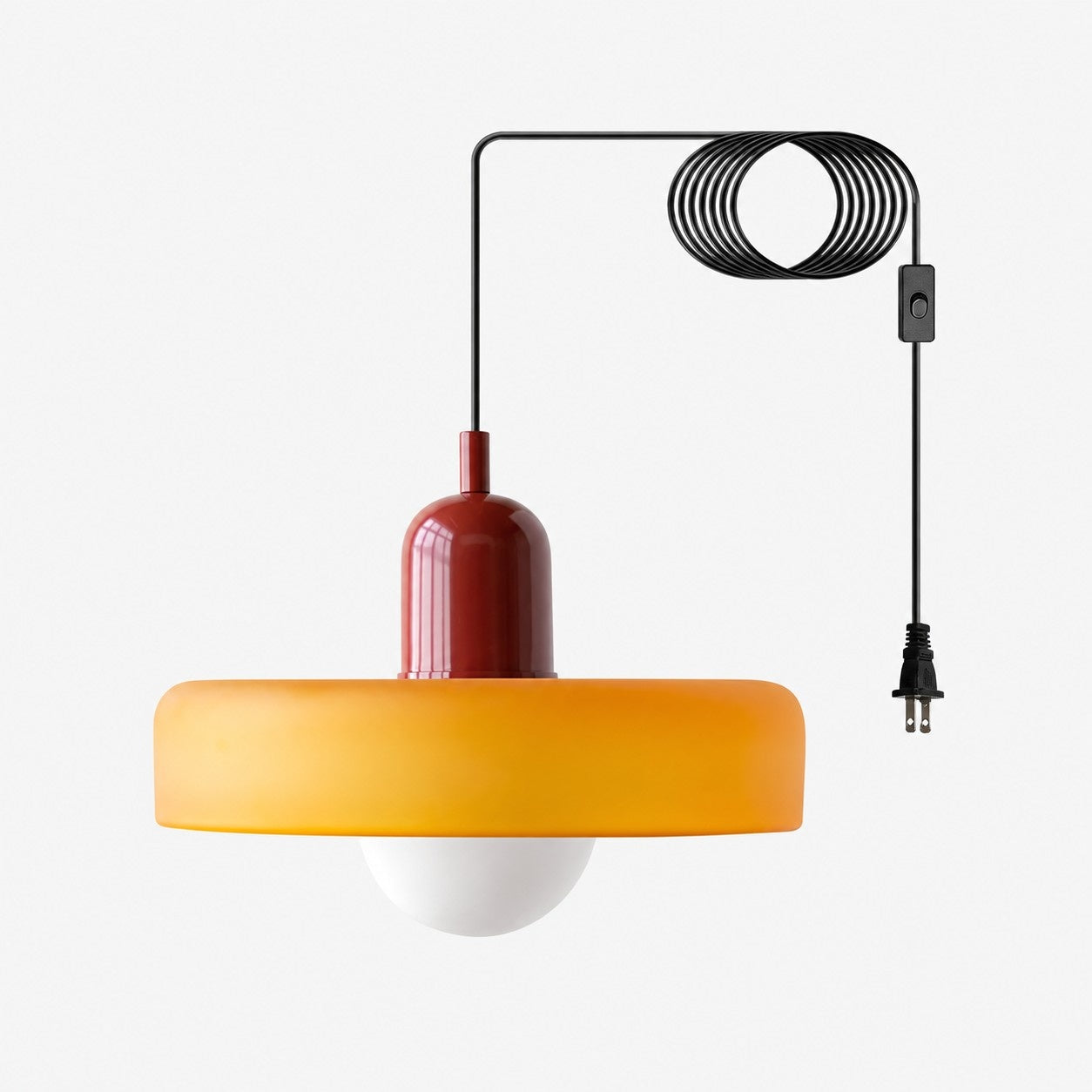 Bunte Bauhaus-Glaspendelleuchte mit Stecker