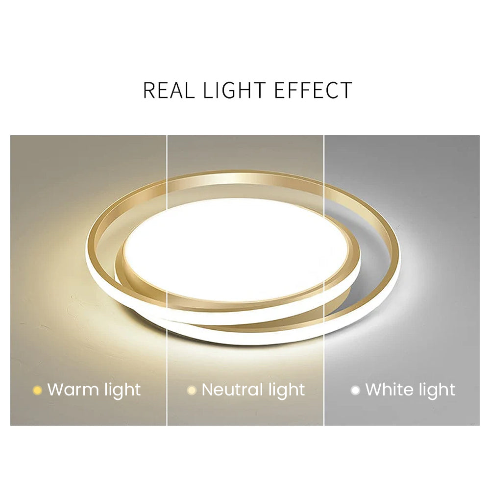 Metal LED Circle Ceiling Light - Modern Acrylic Design for Bedroom