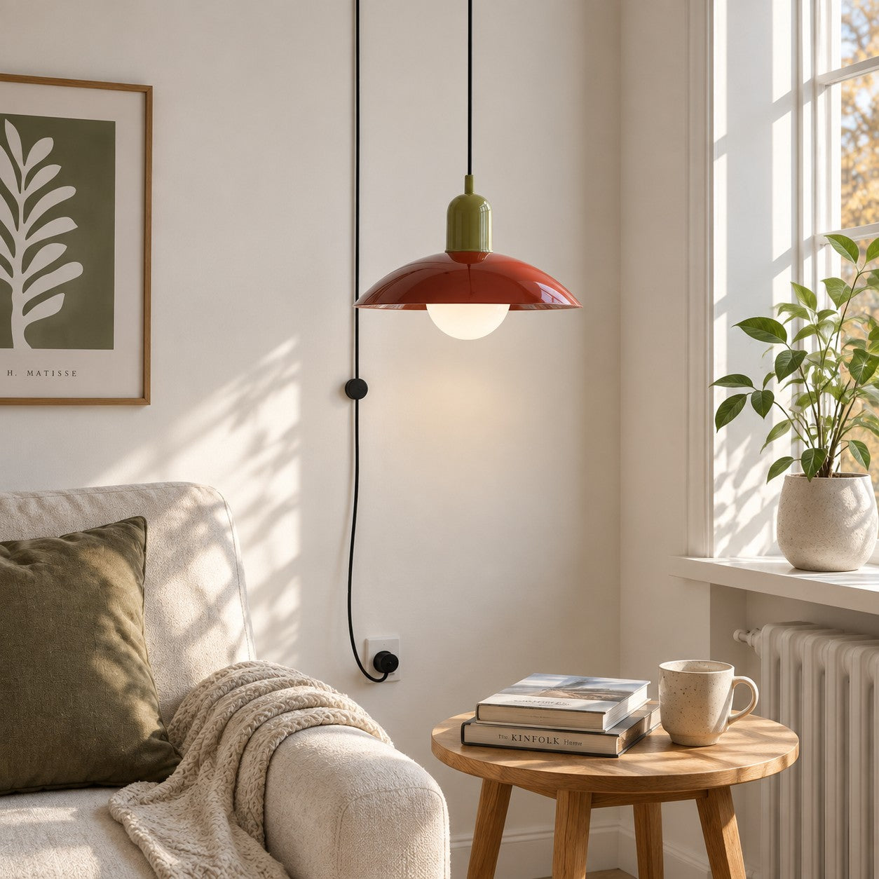 Pendelleuchte im Stil der Mid-Century-Bauhaus-Bewegung für das Esszimmer mit Stecker