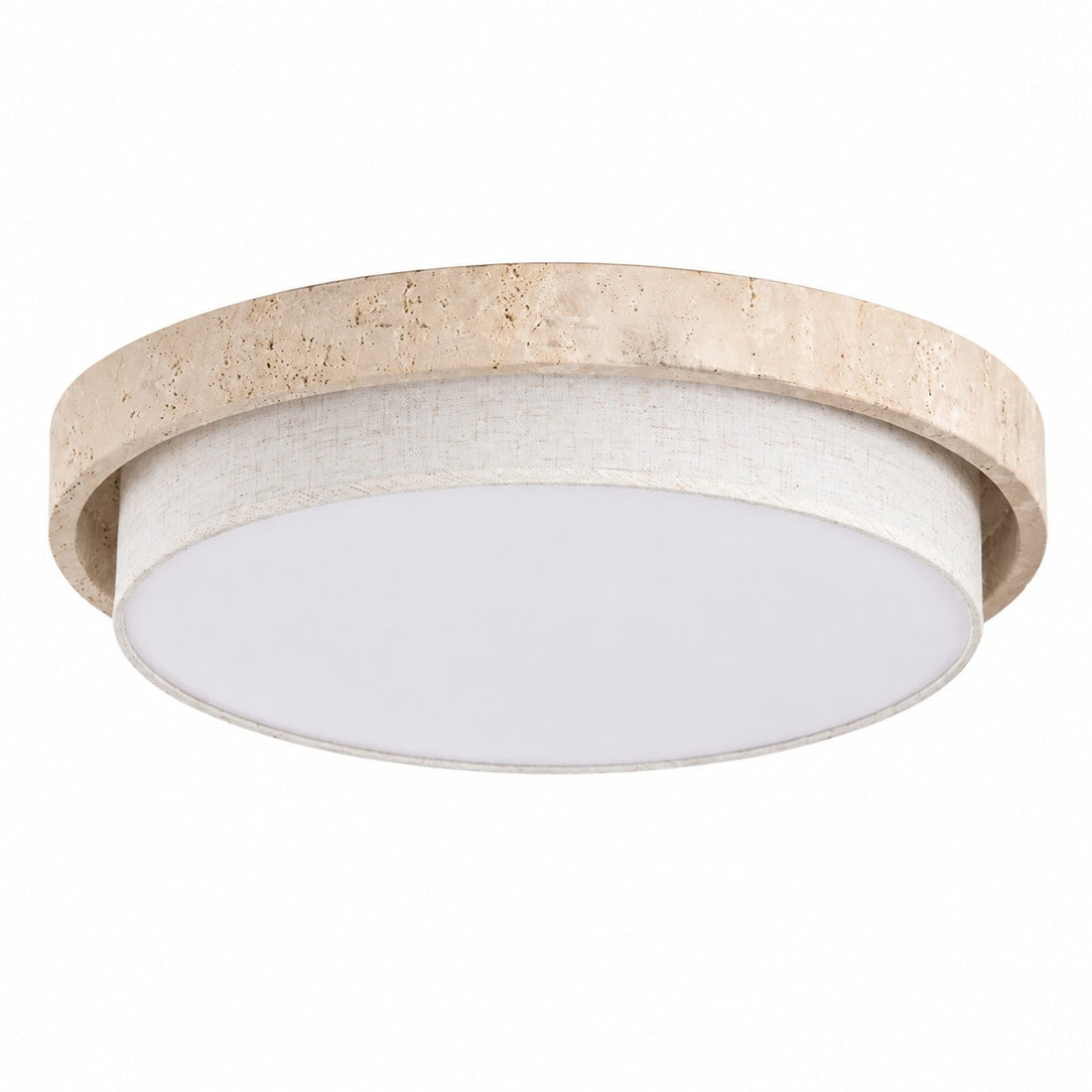 Travertine Fabric Flush Mount Ceiling Light