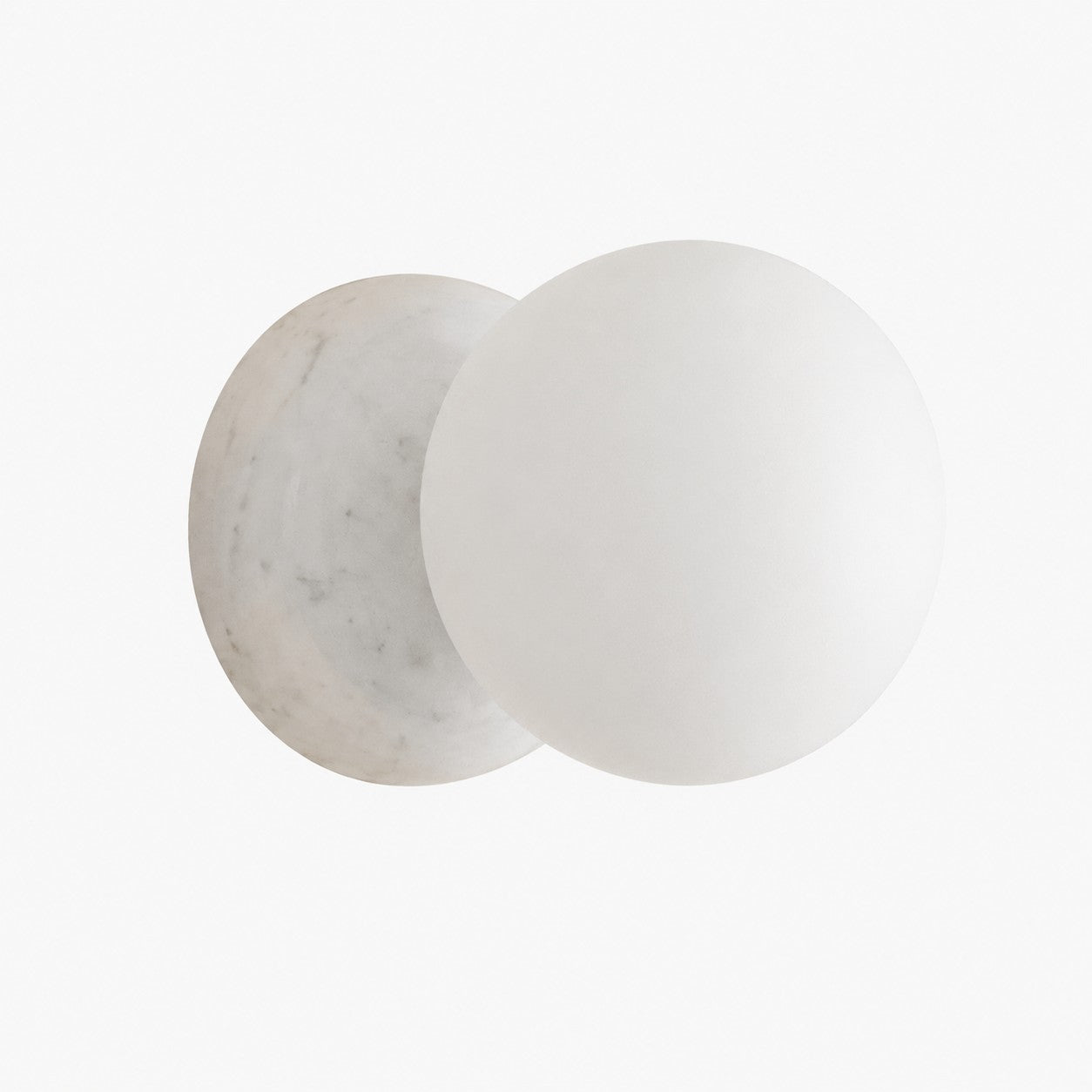 Marble globe wall sconce in Carrara White Marble
