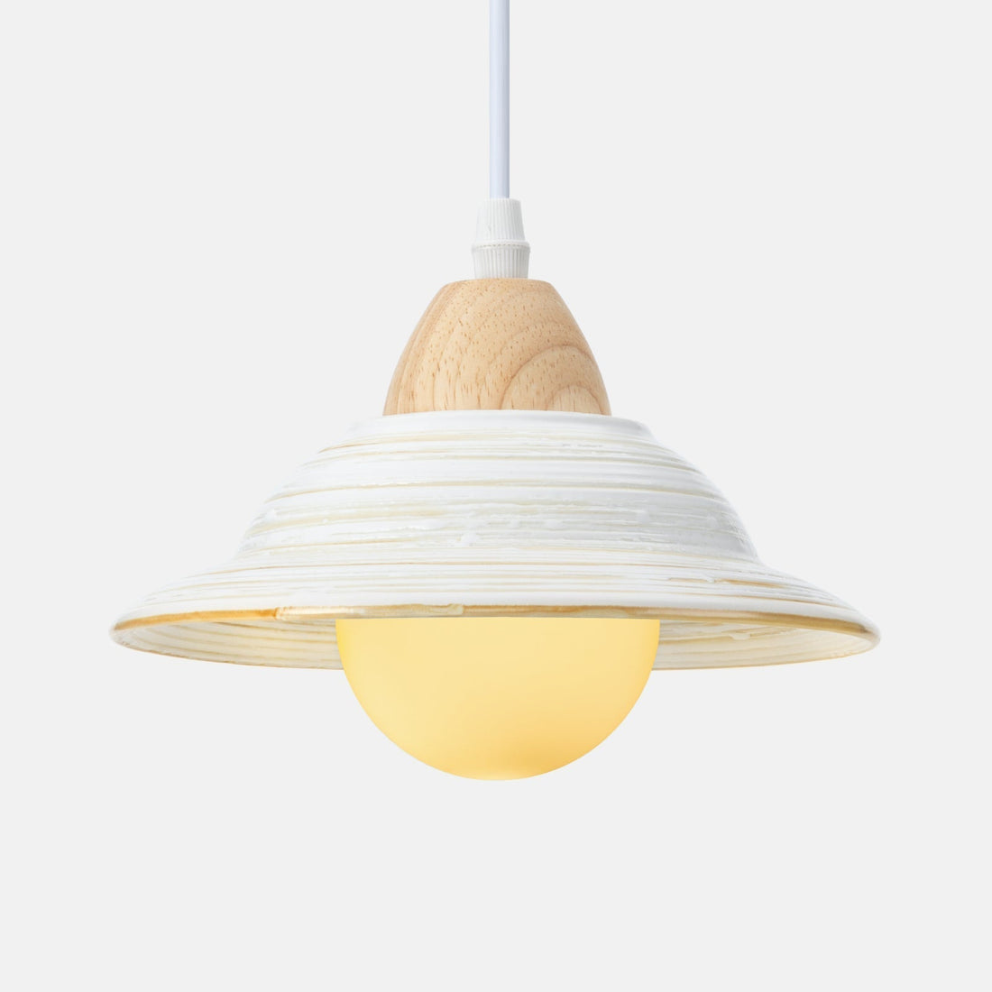 White Ceramic Pendant Light - Creative Milky Hat Design for Interiors