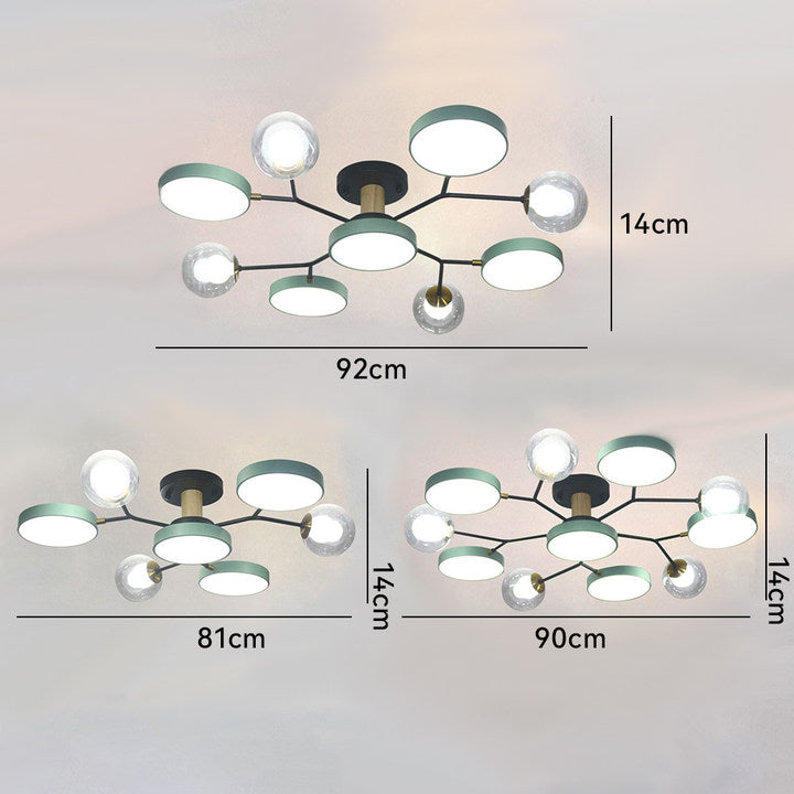 Branch LED Acrylic Ceiling Lamp - Creative Disc Design for Living Room