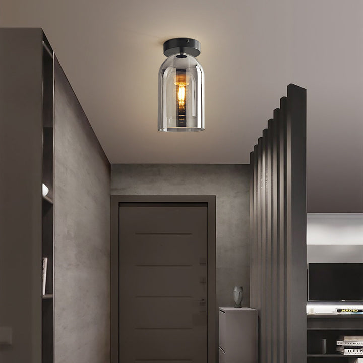 Contemporary Glass Ceiling Fixture – Semi-Flush Modern Lighting