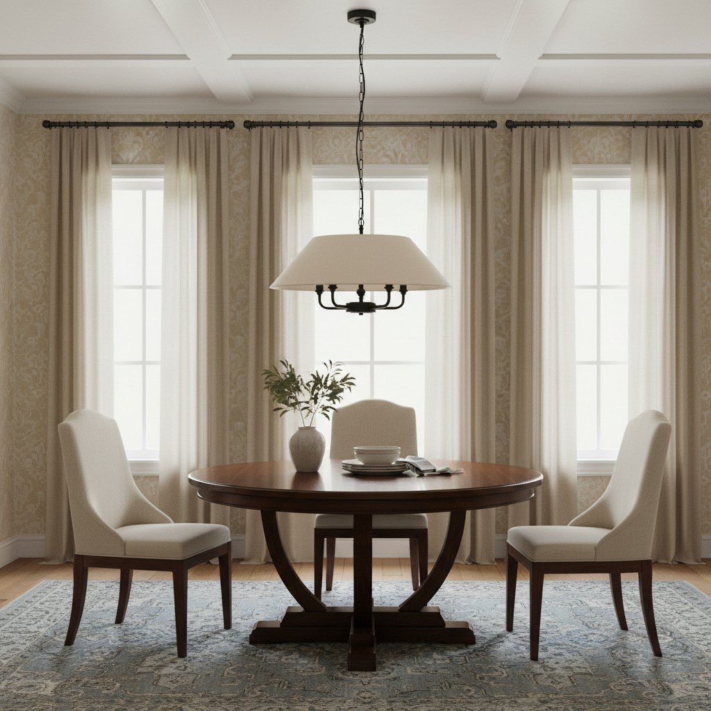 Zevatik Pendant Lamp with Linen Shade – Classic Multi-Light Design for Dining and Living