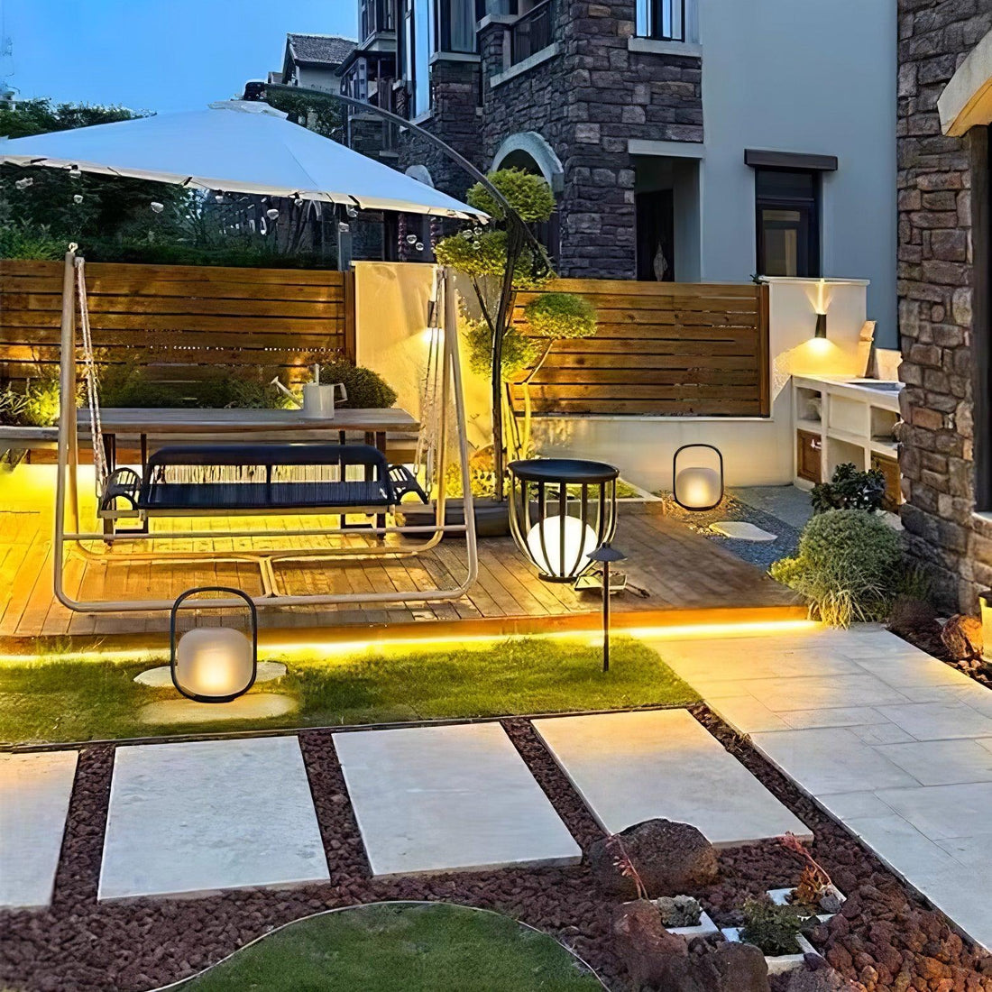 Tragbare Laterne Outdoor-Tischlampe - Wiederaufladbare Lampe für Balkon