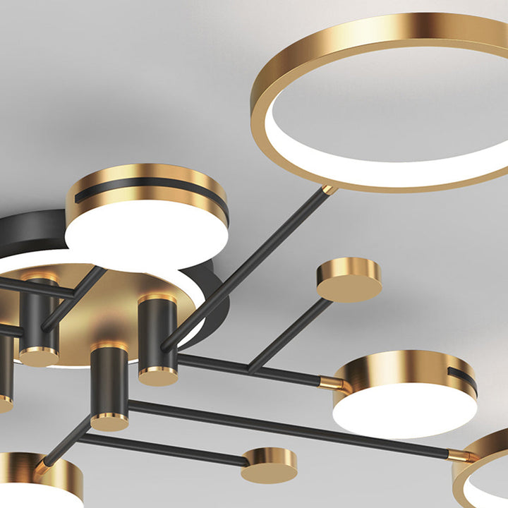 Gold Circle Ceiling Light - Creative LED Living Room Lighting Modern