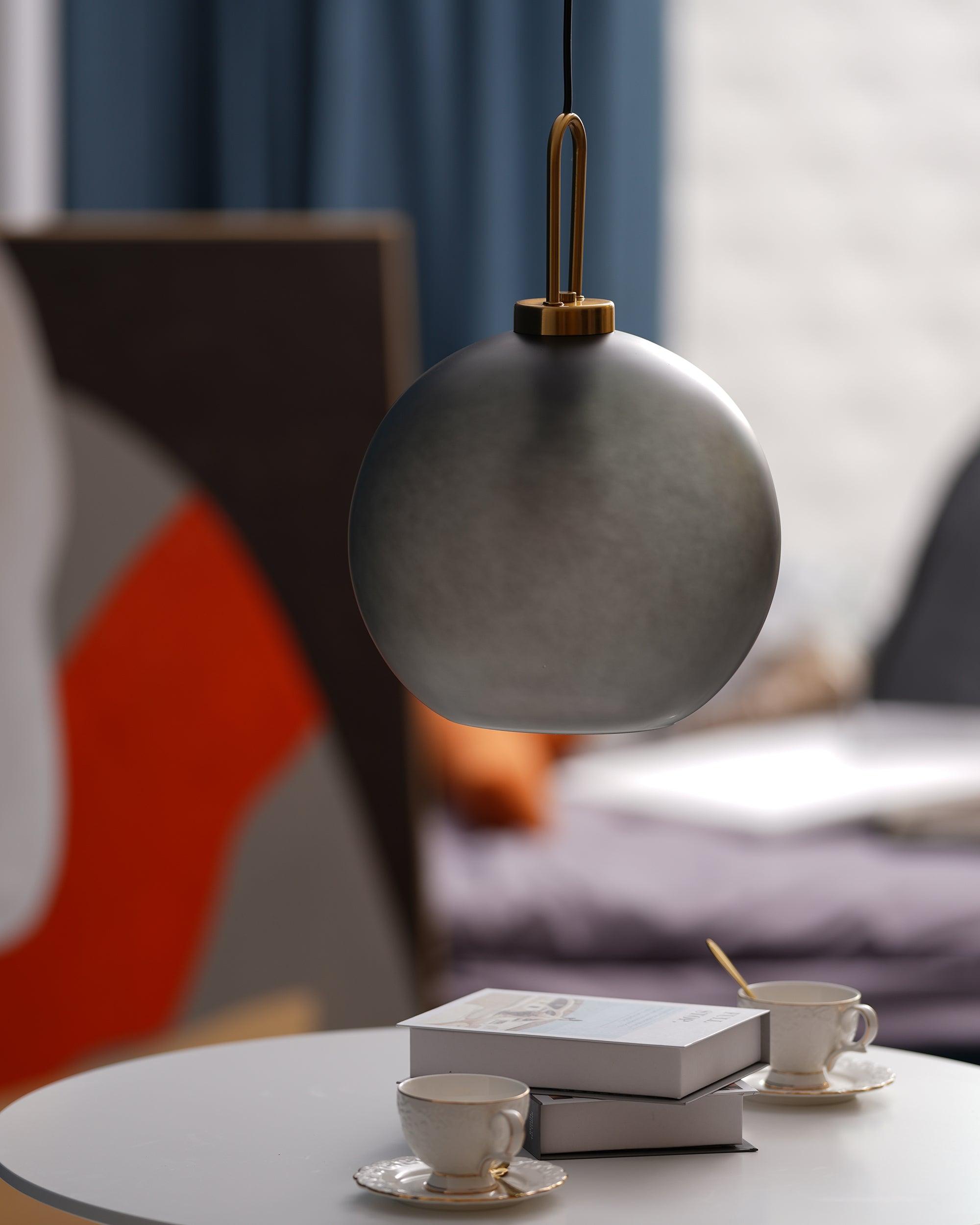 Kupferbeschichtete Glas-Plug-in-Hängeleuchte mit Kabel