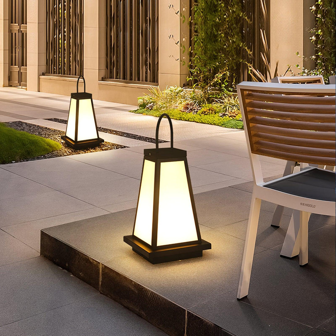Tragbare Außenlampe – Gartenfertig – Dezente Anmut