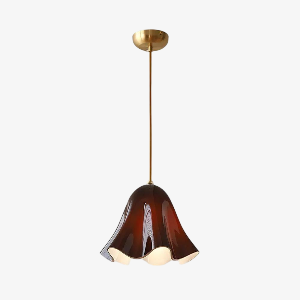 Bellina Kunstvolle Glas-Pendelleuchte – Moderne, von Blüten inspirierte Hänge-Deckenlampe