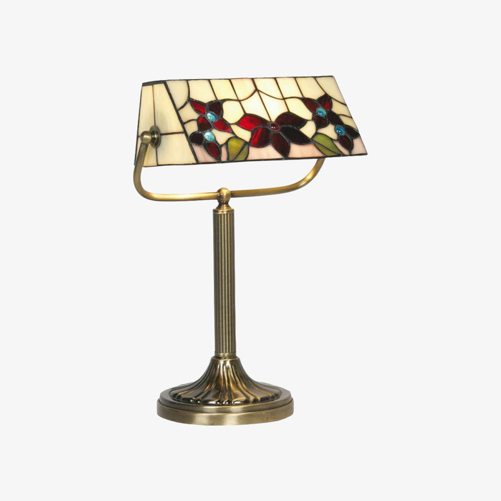 TF Camillo Dragonfly Table Lamp Stained Glass Scalloped Edge - Tiffany Style Art Nouveau for Console Tables and Reading Nooks