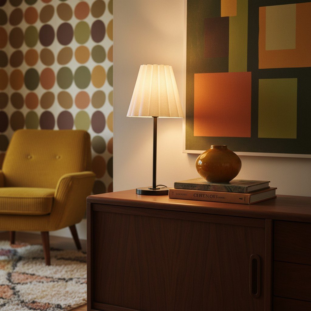 Ruffmeto Schlanke Tischleuchte im Übergangsstil – Skulpturale Schirmbeleuchtung für Wohnzimmer oder Schlafzimmer