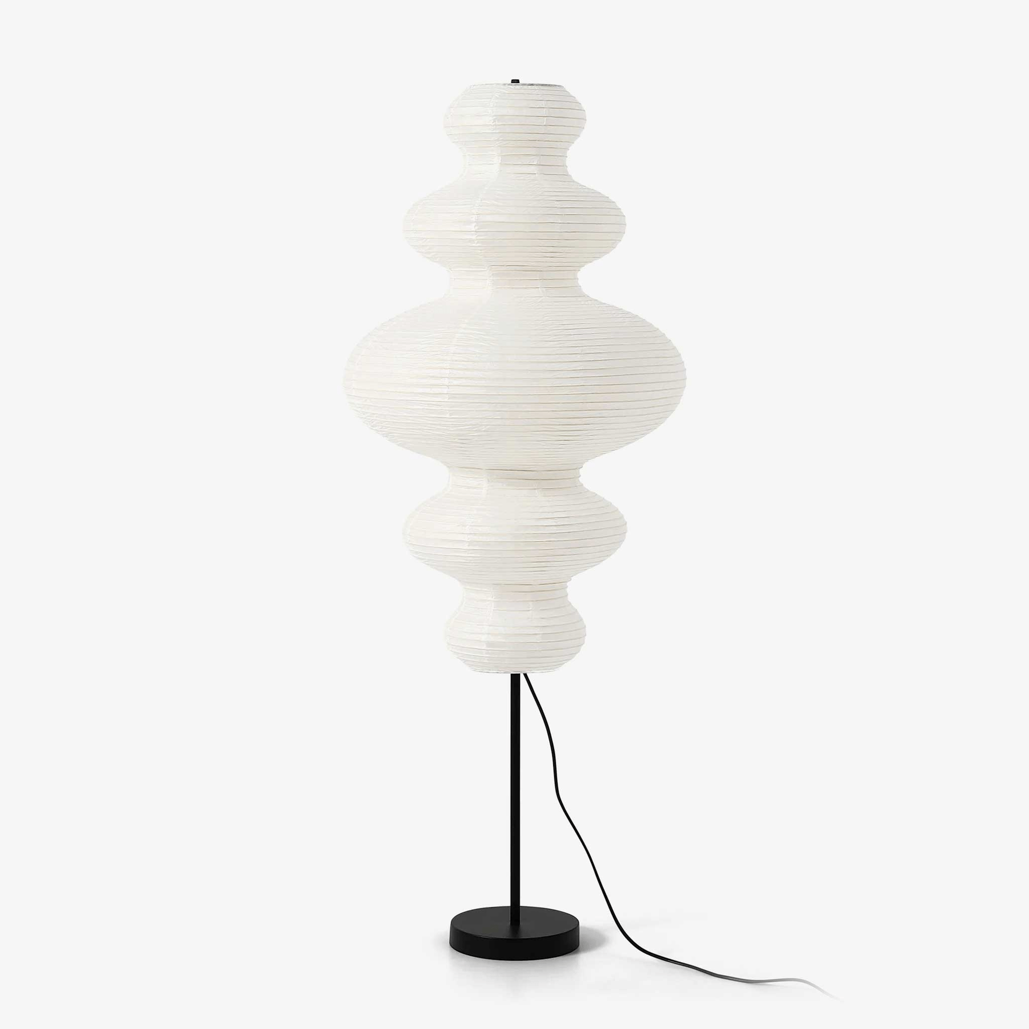 Metal Floor Lamp - Paper Lamp with Elegant Shade for Dining Room