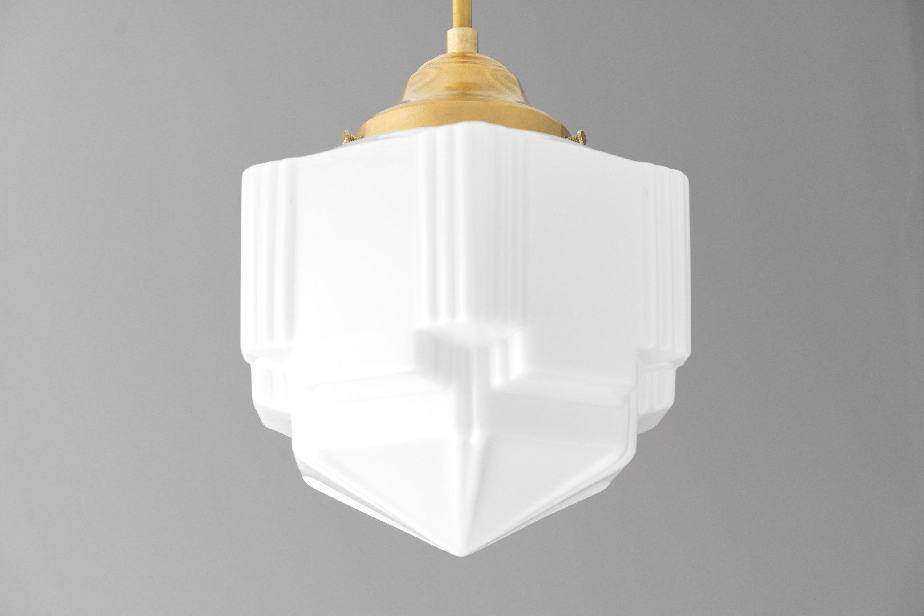 Geotower Glass Modern Pendant Light - Skyscraper Design - Brass or Black or Nickel Finish